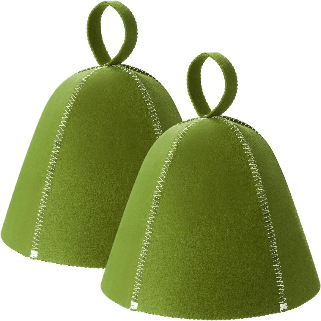 JaGely Sauna Hat for Men Women Sauna Hat Vaporarium Cap Russian Banya Cap for Bath House Accessories (Olive Green)