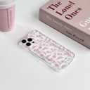 NITITOP Compatible with iPhone 15 Pro Max Case Clear with Card Holder Cute Flower Floral Leave Pattern for Women Girl Soft TPU Shock-Absorbing Wallet Case Protective Phone Cover - Pink