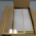 Floroom 6 Pack 5x7 Inch Clear Acrylic Sign Holders, Double-Sided Gold Display Stand Picture Frames for Table Numbers, Menus, Flyers, Weddings, and Offices
