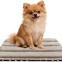pobopobo Dog Crate Pad, Ultra Soft & Anti-Slip Kennel Mat, Secure Fit for Metal Crates & Dog Cages, Washable Cozy Bed for Small Medium Large Dogs Light Brown, S(23"*14"*1.5")
