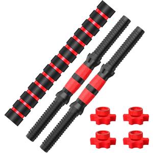 Dumbbell-Handle-set for 1inch Wide Weight Plates Dumbbell Bars, Durable Threaded Barbell Handles Adjustable Weightlifting Accessories for Training Sport Workout Gym (13.77inch)