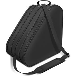 Roller Skate Bag, Three-Compartment Ice Skate Bag with Adjustable Shoulder Strap for Kids and Adults