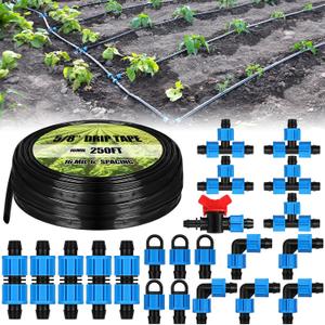 Tondiamo 250 ft 5/8 Inch Drip Tape Irrigation Tubing Kit 16 Mil 6" Spacing Hose Garden Landscape Irrigation System Automatic Equipment for Farms