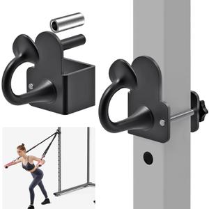 Resistance Band Anchors, Rack Attachment for Power Rack with 1" or 5/8" Hole, Adjustable Multi Point Workout Hook for Strength Training, Fitness, Physical Therapy, 2 Pack
