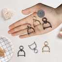 12Pcs Swivel Horseshoe D-Rings U Shape O Ring Screw in Shackle Semicircle with Screwdriver DIY Leather Strap Craft Purse Replacement (Multicolor)