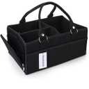 Baby Diaper Caddy Organizer for Girl Boy Large Nursery Storage Bin Basket Portable Holder Tote Bag for Changing Table and Car Baby Shower Gifts Newborn Essentials Must Haves Items black