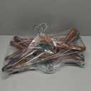 HOUSE DAY Wide Shoulder Wooden Hangers, Suit Hangers with Non Slip Pants Bar, Smooth Finish 360 Swivel Hook Solid Wood Coat Hangers for Dress, Jacket, Pants, Heavy Clothes Hangers 6 Pack (Walnut)