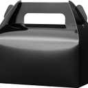 UnicoPak 30 Pack Black Gable Treat Boxes, Party Favor Boxes, Gift Boxes for Kids, for Snacks, Candy, Toys, Birthday Party, Wedding, Halloween, Christmas  6.5x3.5x3.5 Inches