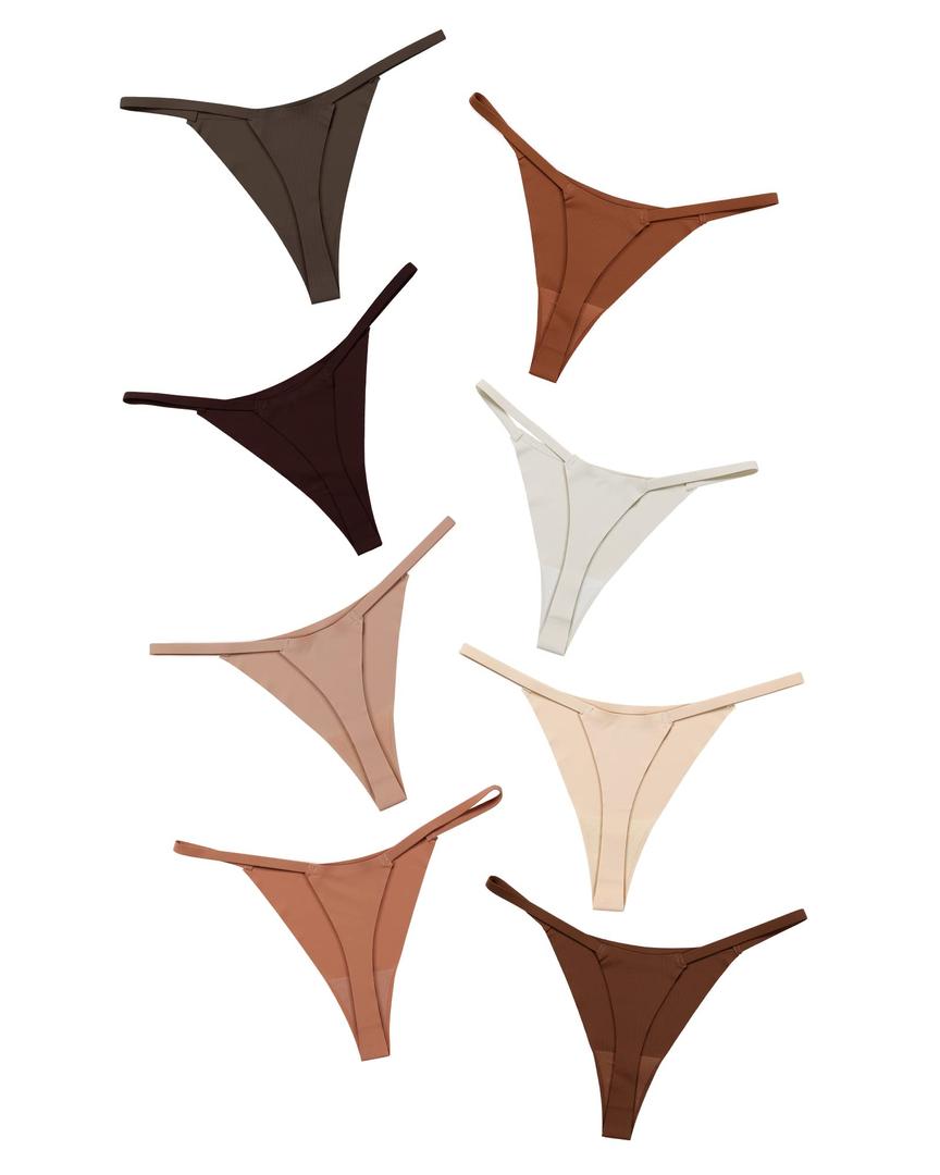 DEANGELMON Seamless G-string Thongs for Women - No Show Thong Underwear Low Rise Stretch Panties Workout Pack, Size: XXS