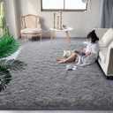 DweIke Fluffy Grey Rugs for Bedroom Living Room, 4x6 Feet Soft Plush Shaggy Light Gray Girls Boys Kids Rug, Non-Slip and Machine Washable Carpet for Dorm Nursery Classroom Decor