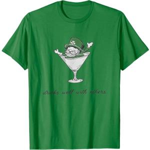 Leprechaun Martini Cocktail St Patrick's Day Womens T-Shirt (Small)