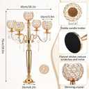 4 Pcs 5 Arm Crystal Candelabra Centerpieces for Table 29.5 Inch Gold