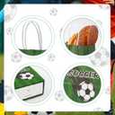 2 x PEUTIER 16pcs Football Party Bags with Handles - Soccer Themed Goodie Bags for Boys, Kids, Adults - Birthday Gift Supplies (Style 7)