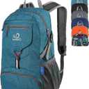WATERFLY Small Lightweight Packable Backpack: 20l Ultra Light Foldable Travel Hiking Camping Daypack Day Pack for Man Woman (A-teal Blue)
