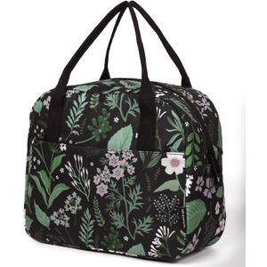 VLM Lunch Bag, Lunch Box for Women Men, Reusable Insulated Lunch Tote, Small Leakproof Cute Lunch Cooler with High Capacity for Work, Picnic, Camping (Plants)