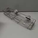 Long Shower Storage Basket with Adhesive or Suction Wall Mounting, Rustproof, Stainless Steel