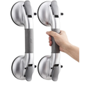 TAILI Grab Bars for Bathtubs and Showers,2 Pack Shower Handles for Elderly Suction,Maximum 330lbs,Shower Bar with Upgraded Rubber Suction Cups,Safety Grip for Senior, No Drilling Removable,Silver