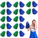 Lovecheer 24PCS Pom Poms Cheerleading Metallic Cheer Pom Poms with Handle Sports Team Spirit Cheering Squad for Kids Adults Party Gifts, 25 cm