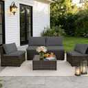 8PCS Patio Cushion Covers, Patio Seat Protectors Splash-proof, Deep Seat, Washable Outdoor Couch Cushion Covers Replacement with Zippers, Slipcovers Sofa Chair Cover (Grey,24 x 24 x 3.15 inches)