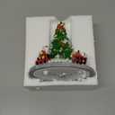 iStatue Rotating Musical Christmas Tree Figurine – Resin Holiday Decoration with Santa Train, Plays “Merry Christmas” Song, 6” Tall Spinning Xmas Gift (Xmas Tree)