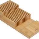 Joseph Joseph DrawerStore Knife Organizer, holds up to 12+ knives, Kitchen Organization & Drawer Storage, Bamboo