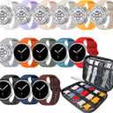 Sport Bands Compatible with Samsung Galaxy Watch 8 7 6 5 40mm 44mm Galaxy 6 Classic 47mm 42mm 8 Classic 46mm Bands Silicone Watch Bands&Storage Organizer for Women Men