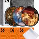 K&F CONCEPT 82mm Star Filters Kit (3pcs) 4 Points 6 Points 8 Points Cross Screen Starburst Filters Set -18 Layer Coating Ultra Slim Optical Glass Camera Lens Filter with 3 Cleaning Cloth