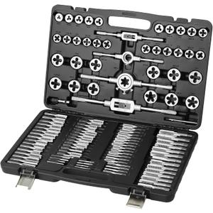 VEVOR Tap and Die Set, 110-Piece Include Metric Size M2 to M18, Bearing Steel Taps and Dies, Essential Threading Tool for Cutting External Internal Threads, with Complete Accessories and Storage Case