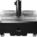 FRUITEAM Patio Umbrella Base Heavy Duty with 4 Wheels, Fillable Mobile Umbrella Base,Square Market Stand for Patio,Deck, Outdoor with 2 Locks 1 Knobs, 120lb Capacity