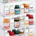 4-Tier Vitamin Storage Organizer, Medicine Organizer for Vitamin Bottles Pill Bottles Holder Rack for Countertop, Bathroom Cabinet Storage Items Are Clearly Visible