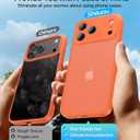 for iPhone 17 Pro Case, [Ribbed Non-Slip Sides] [Military-Grade Drop Protection] [Full Camera Protection] Anti-Yellow Soft-Touch Shockproof Slim Phone Case for iPhone 17 Pro, Orange