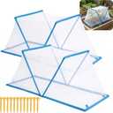 2 Pcs Foldable Garden Covers for Raised Beds, 35" x 13" x 15" Garden Bed Insect Bird Netting Plant Cover, Garden Rows Pest Barrier Plant Protector Mesh for Protecting Vegetables Fruits Flowers