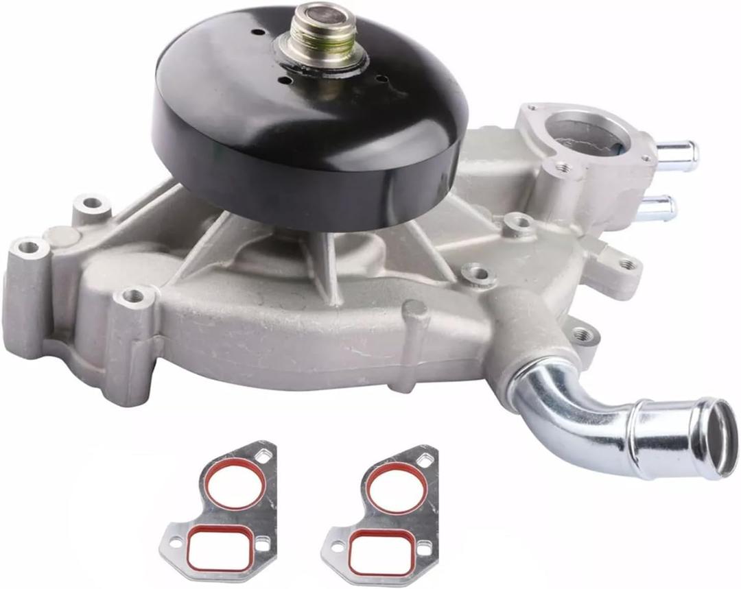 Water Pump 45005 AW5104 AW5087 for 1999-2006 Chevy Silverado Tahoe Express, 1999-2006 GMC Envoy Sierra Yukon XL, 2003-2006 Cadillac Escalade Workhorse Saab 4.8 5.3 6.0L Water Pump G7341 252-845