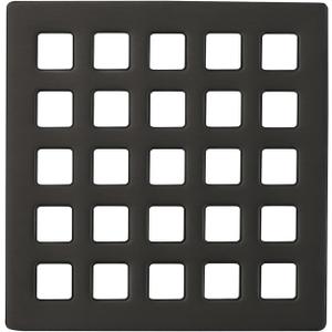 Uni-Green 3-3/4 inch Square Shower Drain Grate - 3.75" Matte Black Shower Floor Drain Cover Replacement - SUS304 Stainless Steel Hair Catcher/Drain Strainer for Bathrooms, Showers