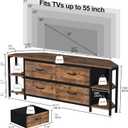 EXOTICA Corner TV Stands for Living Room with 4 Drawers and Power Outlet Industrial Corner Entertainment Centers for TVs up to 55 Inches Farmhouse Corner Console Table with 4 Open Storage for Bedroom, 55.12"lx15.35"wx19.96"h