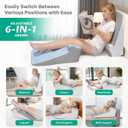 Bed Snorinator Pillow, Ergonomic Wedge Pillow for Sleep Apnea Memory Foam Reading Pillow for Back, Neck & Head Comfortable Support-Grey