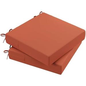 AAAAAcessories Outdoor Seat Cushions for Chairs, Waterproof, Fade-Resistant Patio Furniture Replacement Cushions, 20" x 20" x 3", Set of 6,, Rust