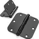 Haidms 30 Pack Matte Black Door Hinges No Squeak 3.5 Inch Interior Door Hinges Rounded with 5/8" Radius Corner Removable Pin