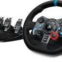 Logitech G29 Driving Force Racing Wheel and Floor Pedals, Real Force Feedback, Stainless Steel Paddle Shifters, Leather Steering Wheel Cover for PS5, PS4, PC, Mac - Black