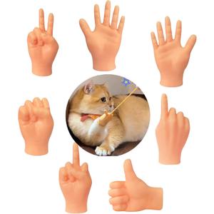 Tiny Hands,Cat Interactive Small Fingers,High Elasticity Hands for Cats,Mini Hands for Cats,Funny Toys. (High Elasticity-7PCS)