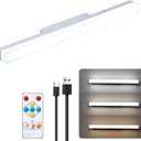5W Rechargeable wall Sconces 2Packs,16 inches Mirror Vanity Lights with Remote Dimmable and Timer,4000Mah and 3CCT,Magnetic Led Lights Bar for Makeup Mirror,Closet，Cabinet, Workbench
