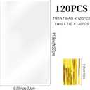 3 x eowqeiur Christmas Gift Bags(9x12 Inch) 120 PCS Large Clear Plastic Cellophane Bags for Treat Goodie Candy Cookie Goody Clothes Pouches Holiday Birthday Party Favors Supplies Wrapping Packaging