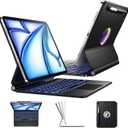 Wenlaty for iPad Air 11 Inch Case with Keyboard (M2, 2024), Magic Keyboard for iPad Pro 11 (4th/3rd/2nd/1st Gen) with Pen Holder, for iPad Air 10.9 Inch (5th/4th Generation) with Trackpad Backlit