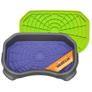Neater Pets Neat-LIK Dog Lick Mat w/Mess-Proof Tray, Lick Mat for Dogs, Cats, Puppy, Reduces Anxiety & Boredom, Peanut Butter Slow Feeder, Interactive Treat Licking Pad