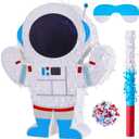 Astronaut Piñata Outer Space Party Decorations Space Themed Party Supplies with Plastic Stick Paper Blindfold Confetti for Birthday Kids Boys Girls Decoration