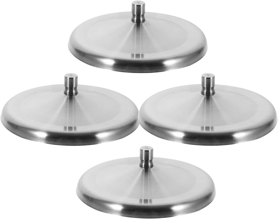 Cabilock Stainless Steel Cup Lid 4Pcs 3.94 Inch Leakproof Universal Mug Covers Spill Proof Reusable Drink Covers for Home and Travel