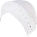 African Women Turban Hats - Braid Twist Solid Caps Pre Tied Chemo Cancer Headscarf Headwrap Hair Cover (White)