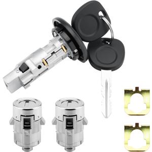 Ignition Switch Lock Cylinder & Door Lock Cylinders, Compatible with 2003-2007 Chevy Avalanche Silverado Suburban Tahoe, GMC Sierra Yukon, Cadillac Escalade, Replace#: 707835 + 706592 X2 + 598007 X2 (7012945)