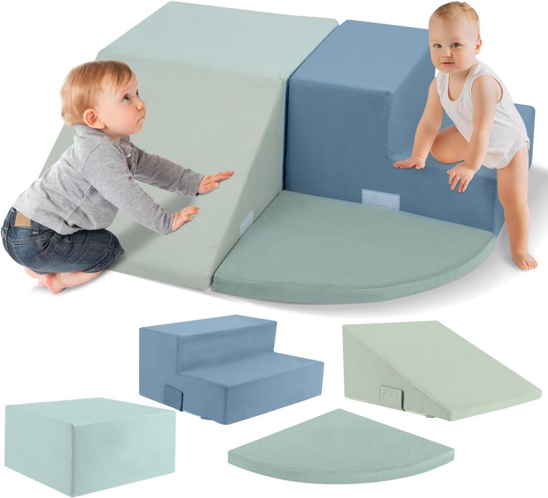 Large 4 Pcs Toddler Climbing Toys Indoor, Foam Blocks with Velcro, Classic Large 4 Pcs Toddler Climbing Toys Indoor, Foam Blocks with Velcro, Classic