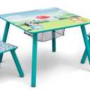 Delta Children Bluey Kids Table and Chair Set with Storage (2 Chairs Included) - Greenguard Gold Certified - Ideal for Arts & Crafts, Snack Time, Homeschooling, Homework & More, Blue